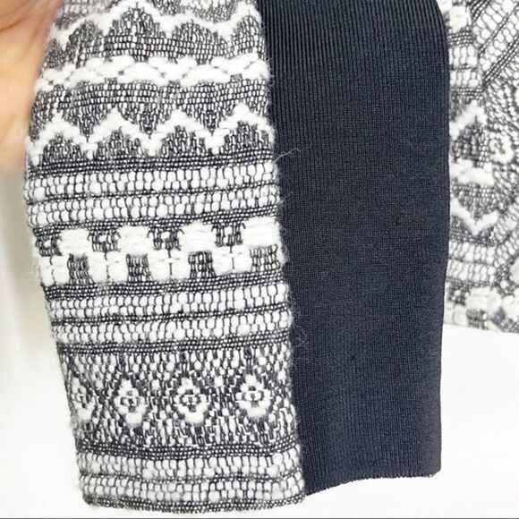 Rebecca Taylor Blazer Femme Fancy Tweed Crop Jacket Black White Size 4 - Picture 10 of 16